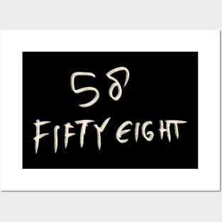 Hand Drawn Letter Number 58 Fifty Eight Posters and Art